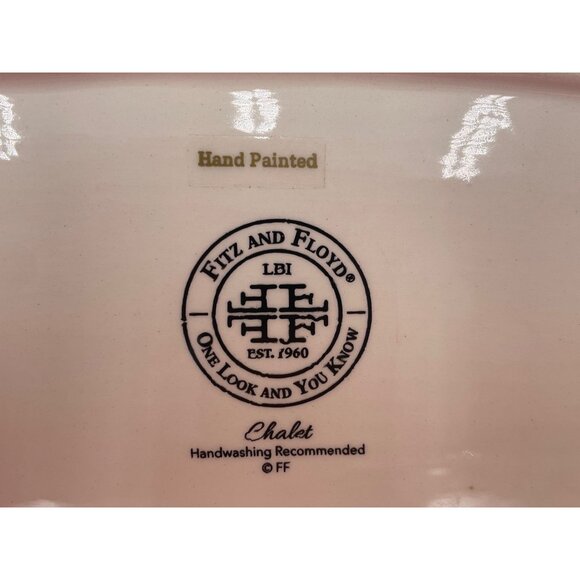 Fitz & Floyd Hand-Painted Oval Ceramic Tray "Count Your Blessings" Floral Design - Picture 2 of 3